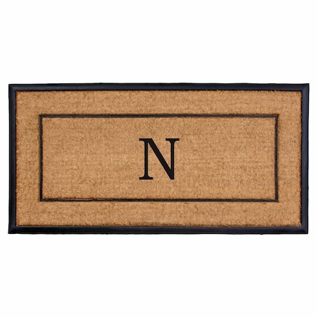 Calloway Mills Monogram Door Mat, Black, Natural, 24 in W x 48 in L 101632448N